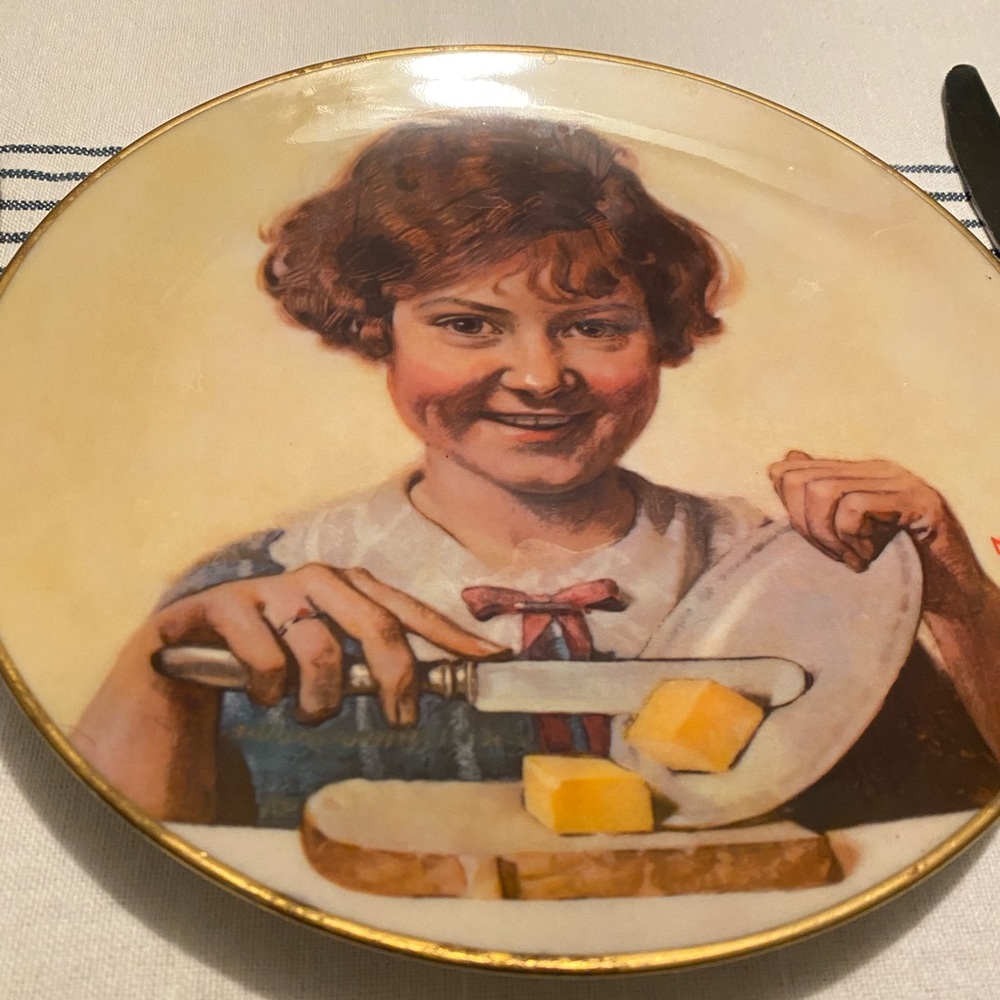 Norman Rockwell collector plate from 1973 titled Butter Girl